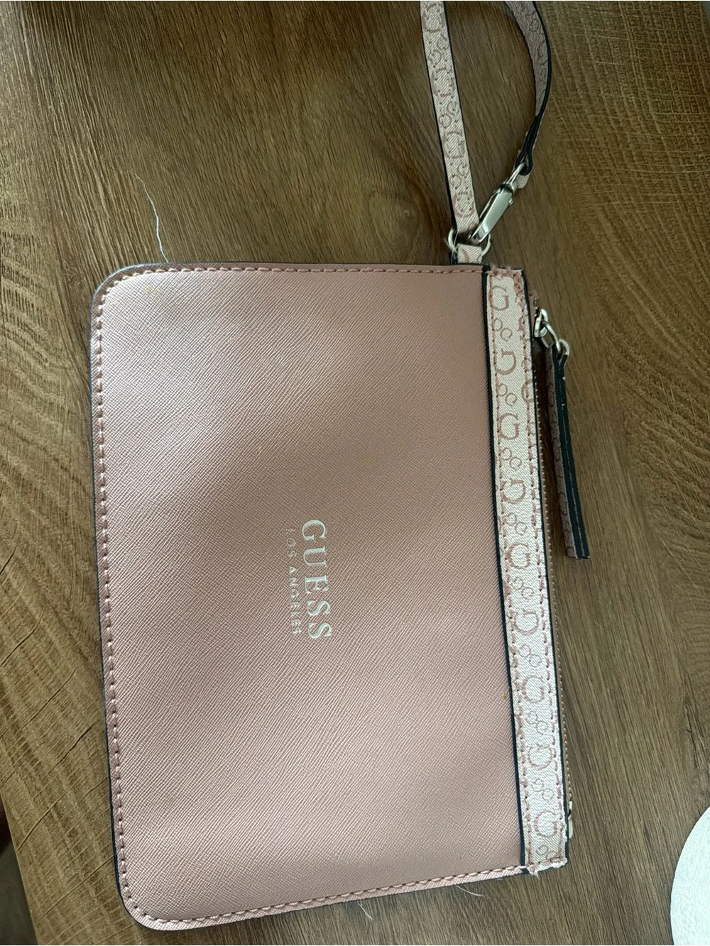Guess Blush Pink Wristlet Clutch
